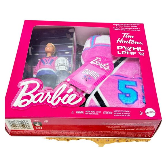 Tim Hortons Box Set PWHL Barbie Hockey Player Doll & Blanket Blonde New Ltd Ed - Picture 5 of 10